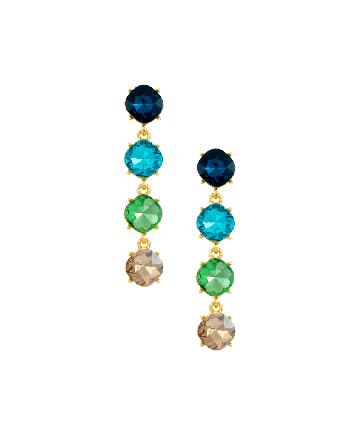 Shop Ettika Four The Money Glass Earrings In Blue