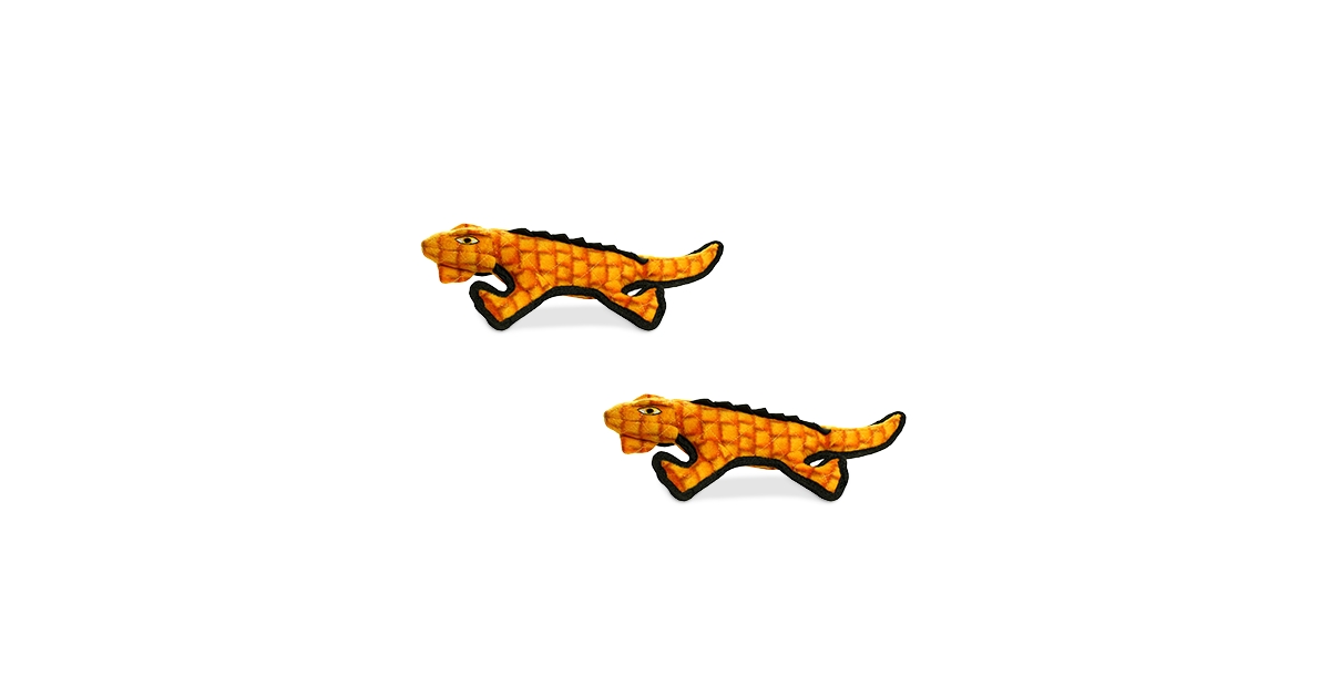 Desert Gila Monster, 2-Pack Dog Toys - Medium Orange