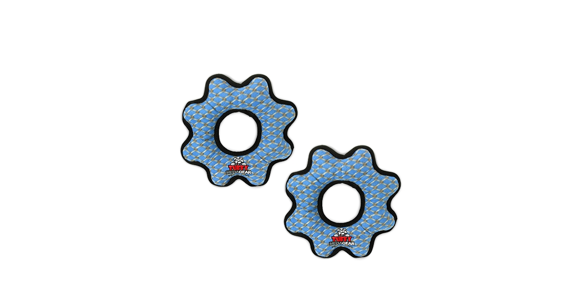 Mega Gear Ring Chain Link, 2-Pack Dog Toys - Medium Blue