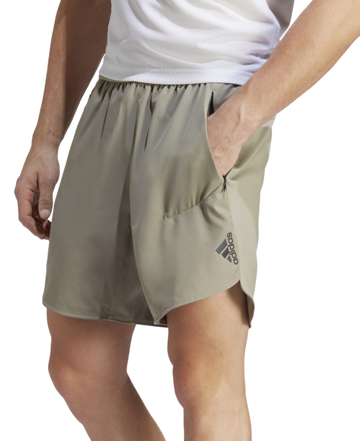 Adidas Originals Men's Designed For Training Classic-fit 7" Performance Shorts In Silver Pebble