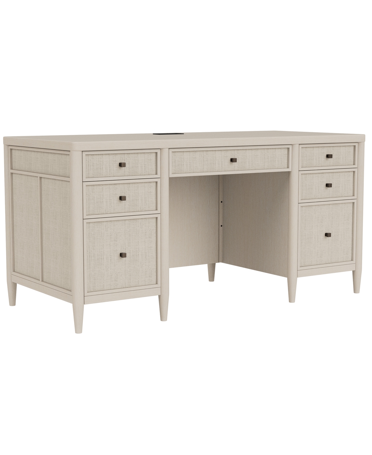 Furniture Maren 62" Wood Dovetail Joinery Executive Desk In White Sand