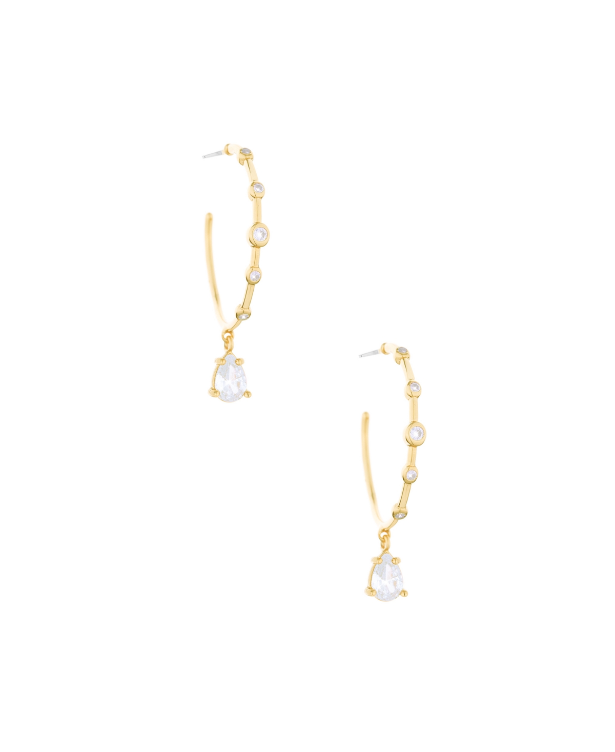 Shop Ettika Delicate Cubic Zirconia Charm Hoop Earrings In Gold