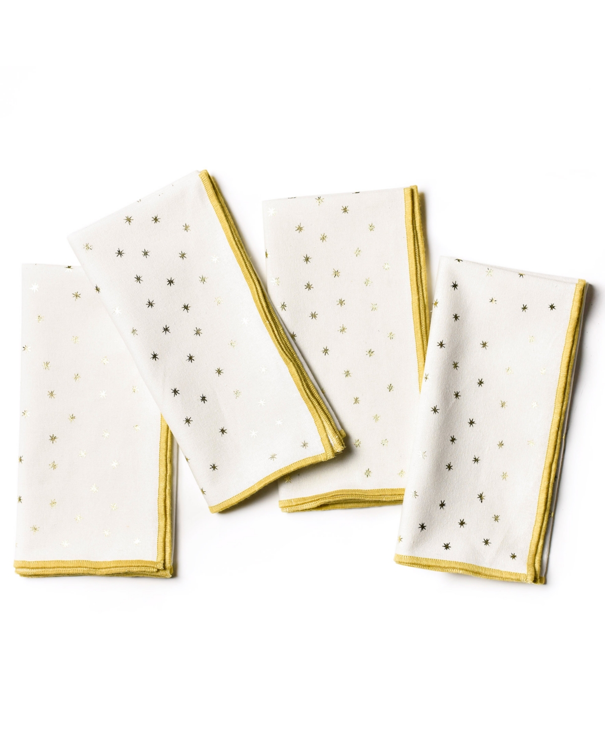 Coton Colors By Laura Johnson Gold Star Napkin Set/4 In White And Gold