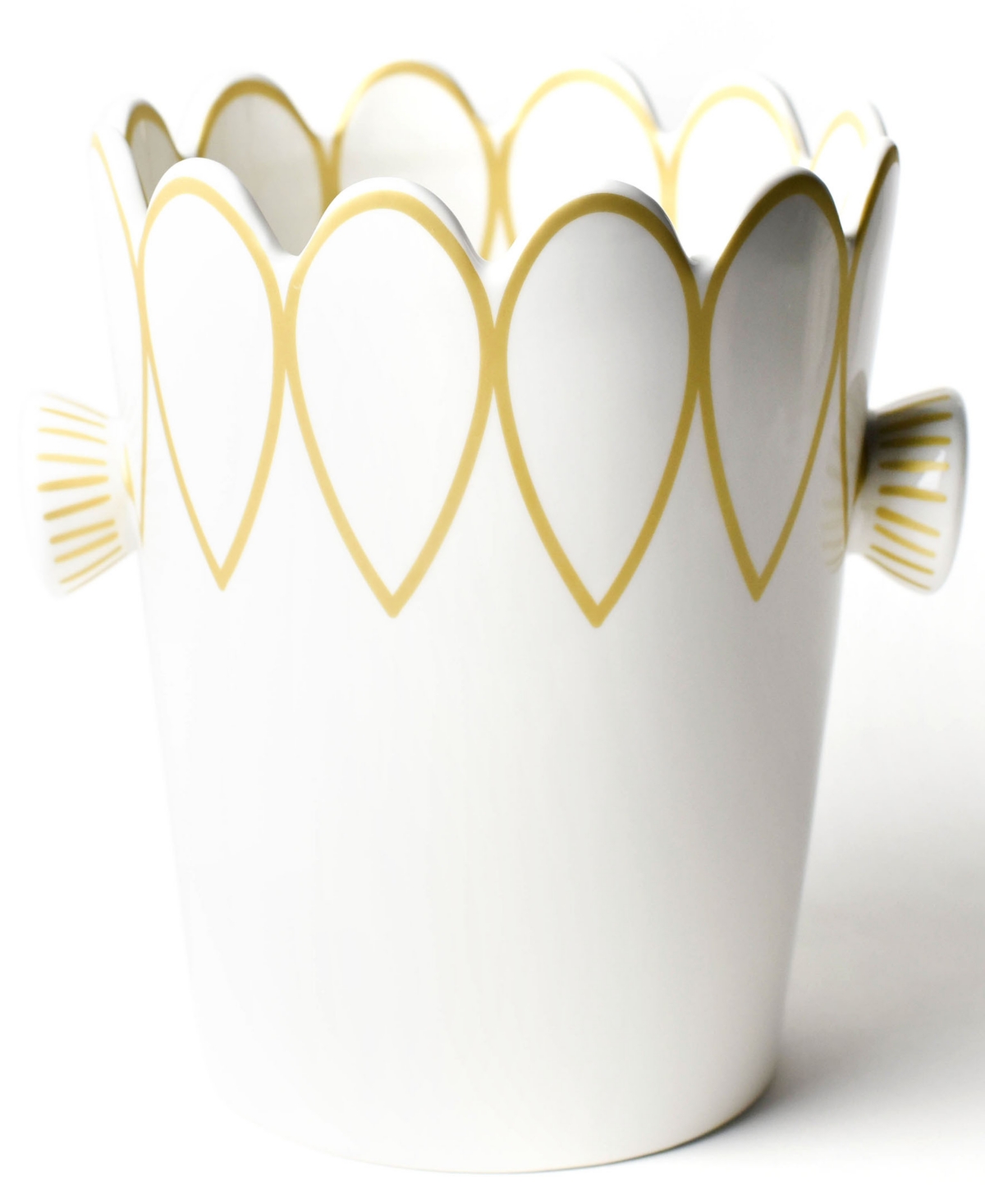 Coton Colors By Laura Johnson Deco Gold Scallop Ice Bucket In White And Gold