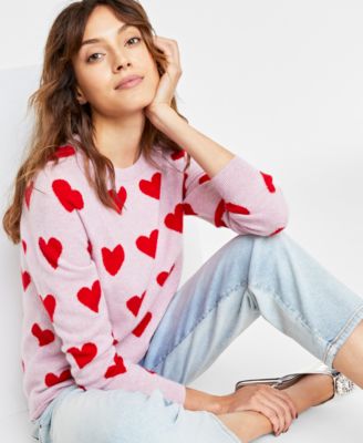 Macy's heart sweater hotsell