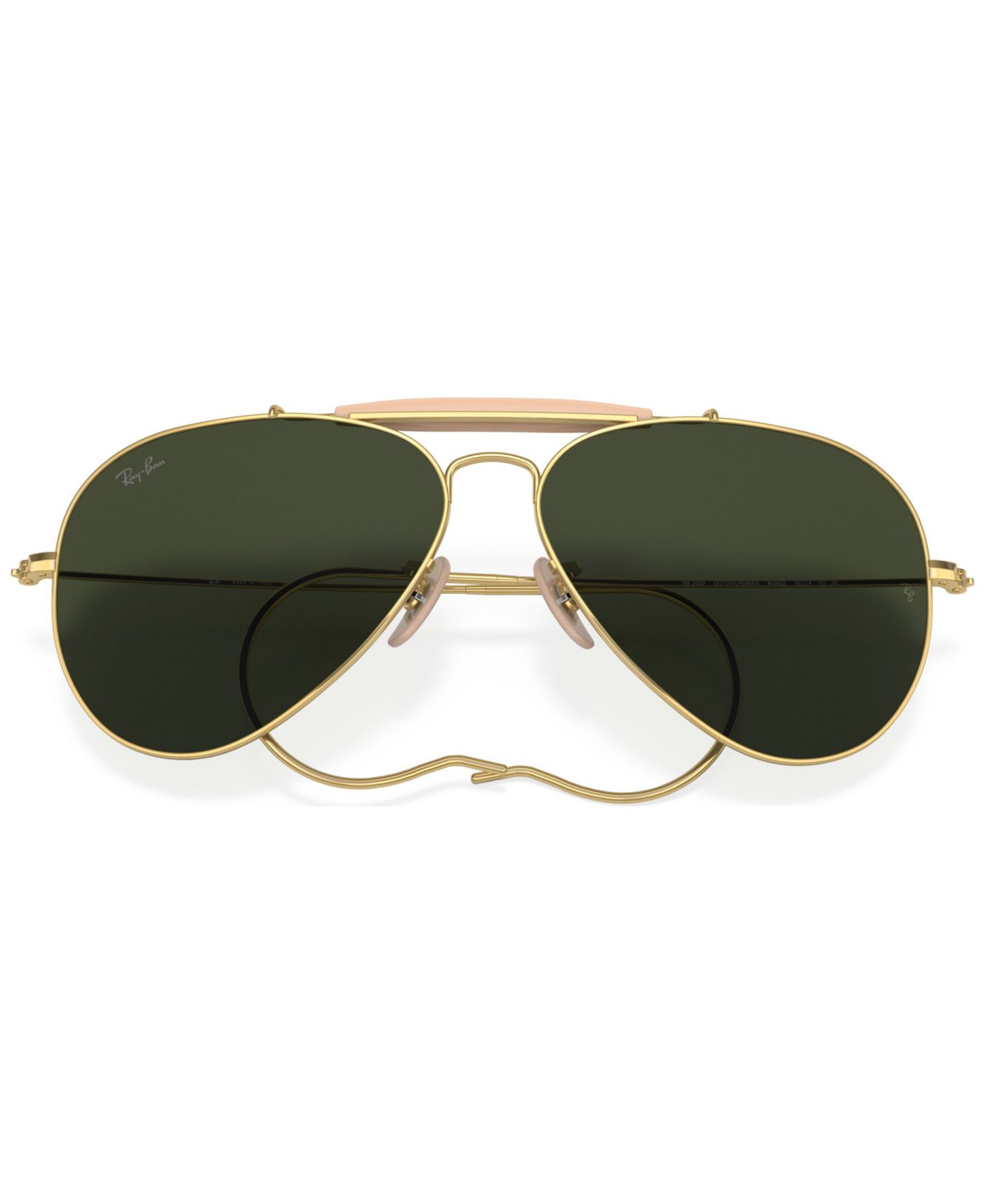 Солнцезащитные очки Ray-Ban Unisex Outdoorsman Aviation Collection Sunglasses, RB303058-X 58, цвет: Золотой — фото 4