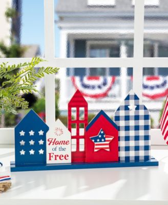 16" L Wooden Patriotic, Americana House Table Decor