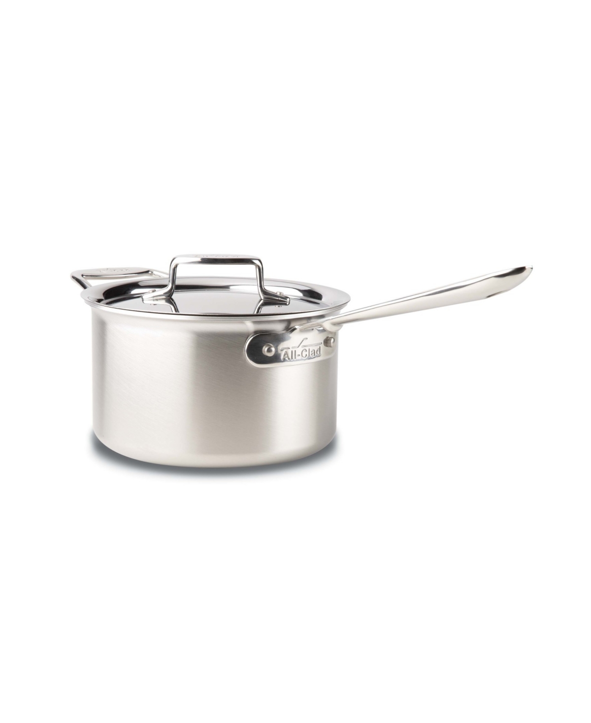 All-clad D5 Stainless Steel Brushed 5-ply Bonded 4-quart Sauce Pan With Lid In Silver