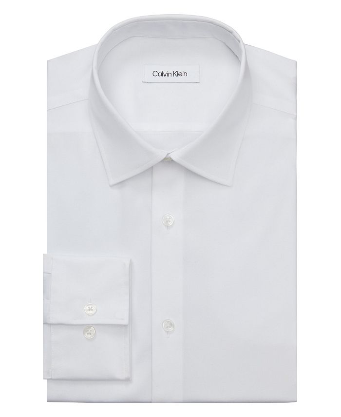 Calvin Klein Men's Refined Slim Fit Stretch Dress Shirt - Macy's