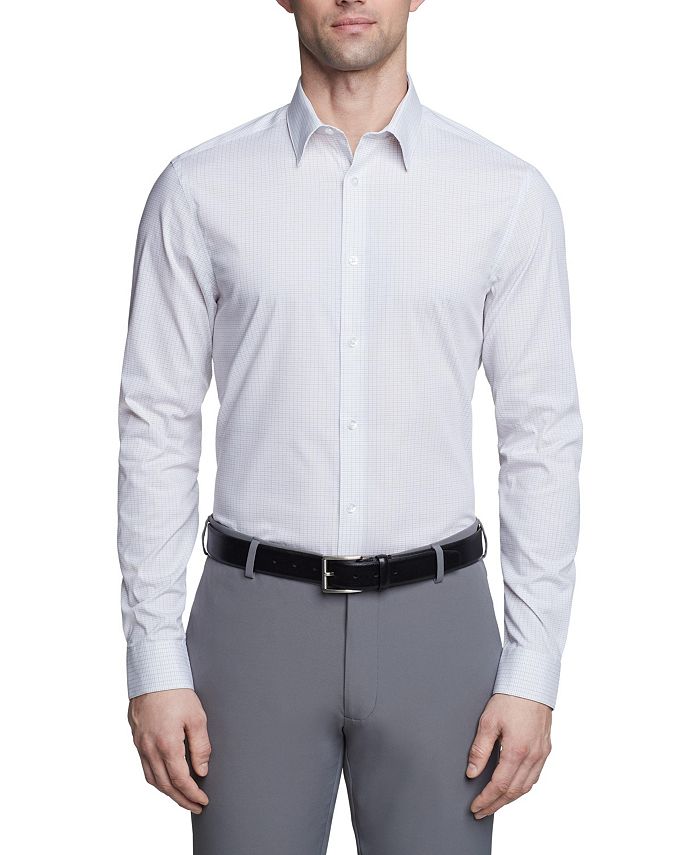 Calvin Klein Men's Steel Plus Slim Fit Stretch Wrinkle Dress Shirt - Macy's