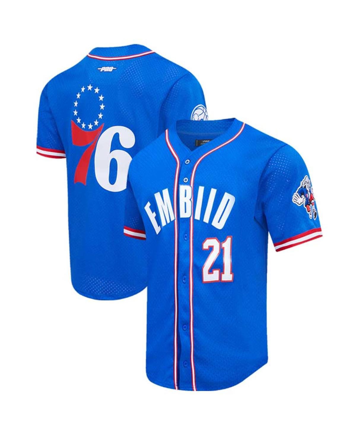 Pro Standard Men's  Joel Embiid Royal Philadelphia 76ers Capsule Player Baseball Button-up Shirt