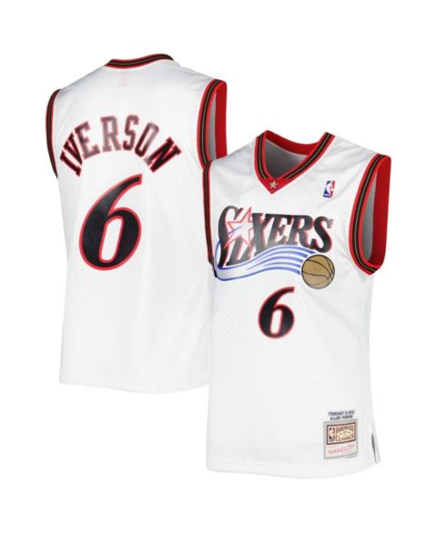 Мужской топ Mitchell & Ness Allen Iverson White Philadelphia 76ers Hardwood Classics 2002 Swingman Jersey
