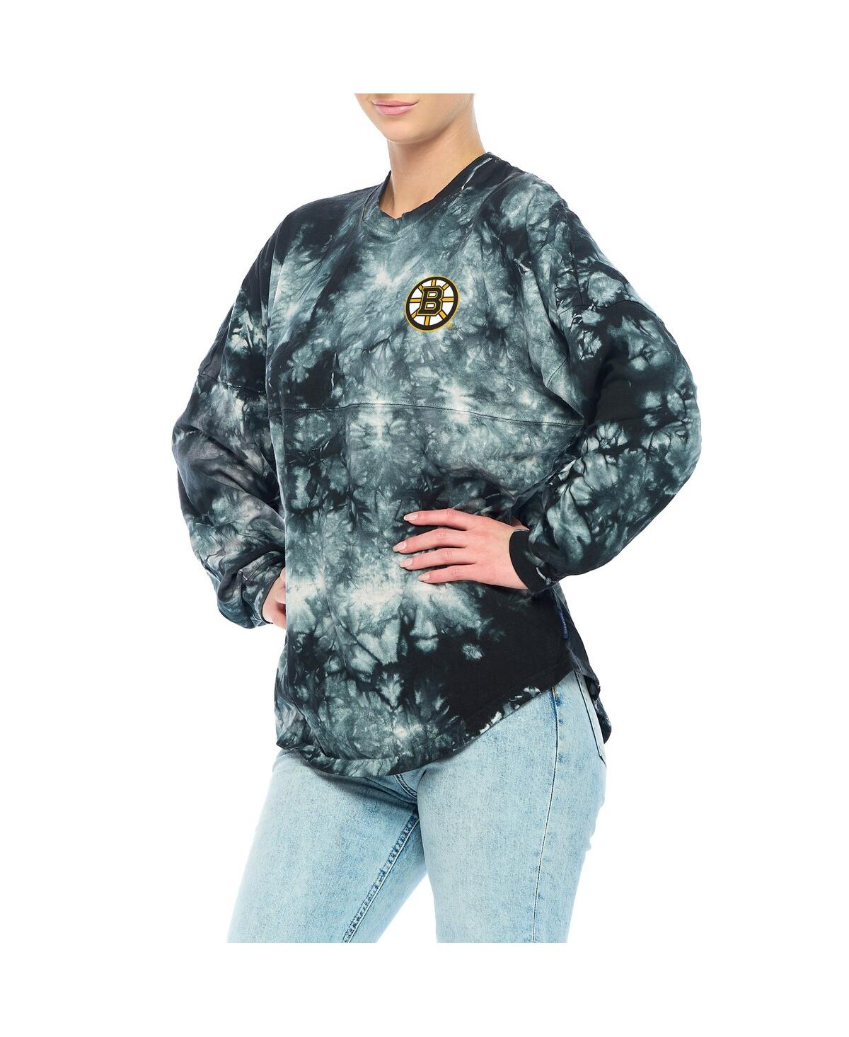 Women's FanaticsBoston Bruins Crystal-Dye Long Sleeve T-shirt - Black