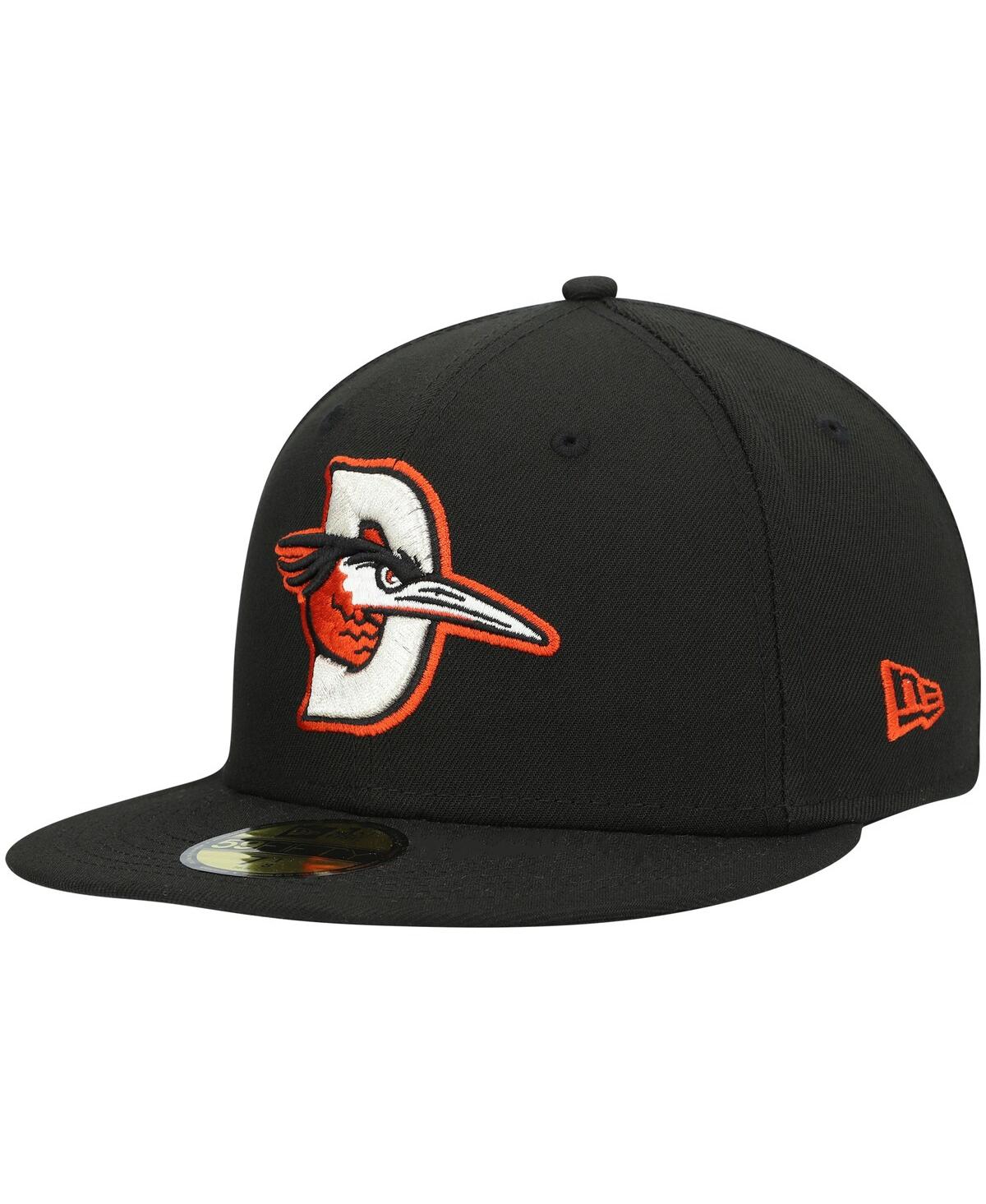 Men's New EraDelmarva Shorebirds Authentic Collection Road 59FIFTY Fitted Hat - Black
