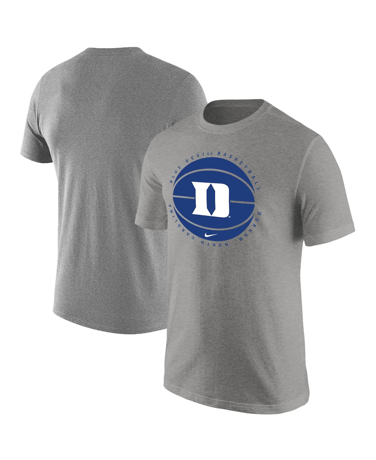 Shop Nike Men's  Heather Gray Duke Blue Devils Basketball Logo T-shirt
