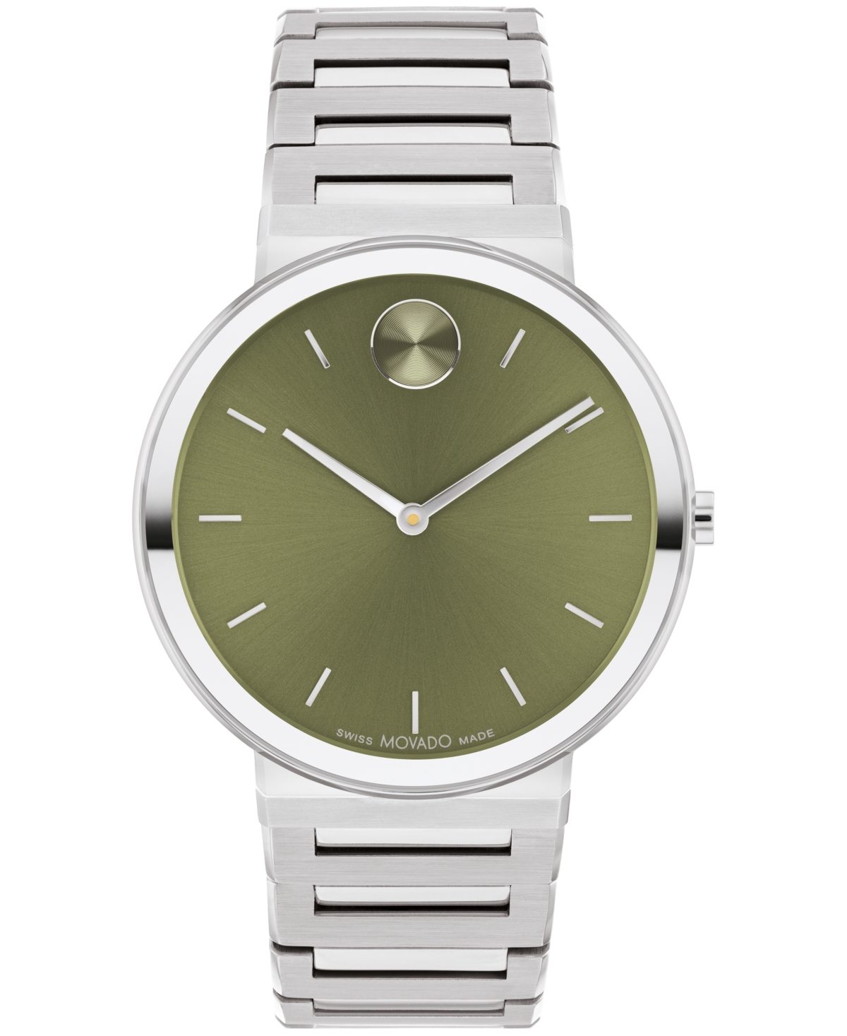 Men's Bold Horizon Swiss Quartz Silver-Tone Stainless Steel Watch 40mm - Silver-Tone