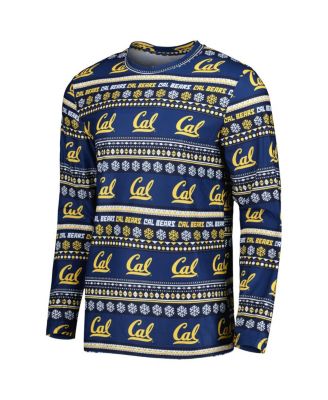 Men's Navy Cal Bears Swivel Long Sleeve T-shirt and Pants Sleep Set