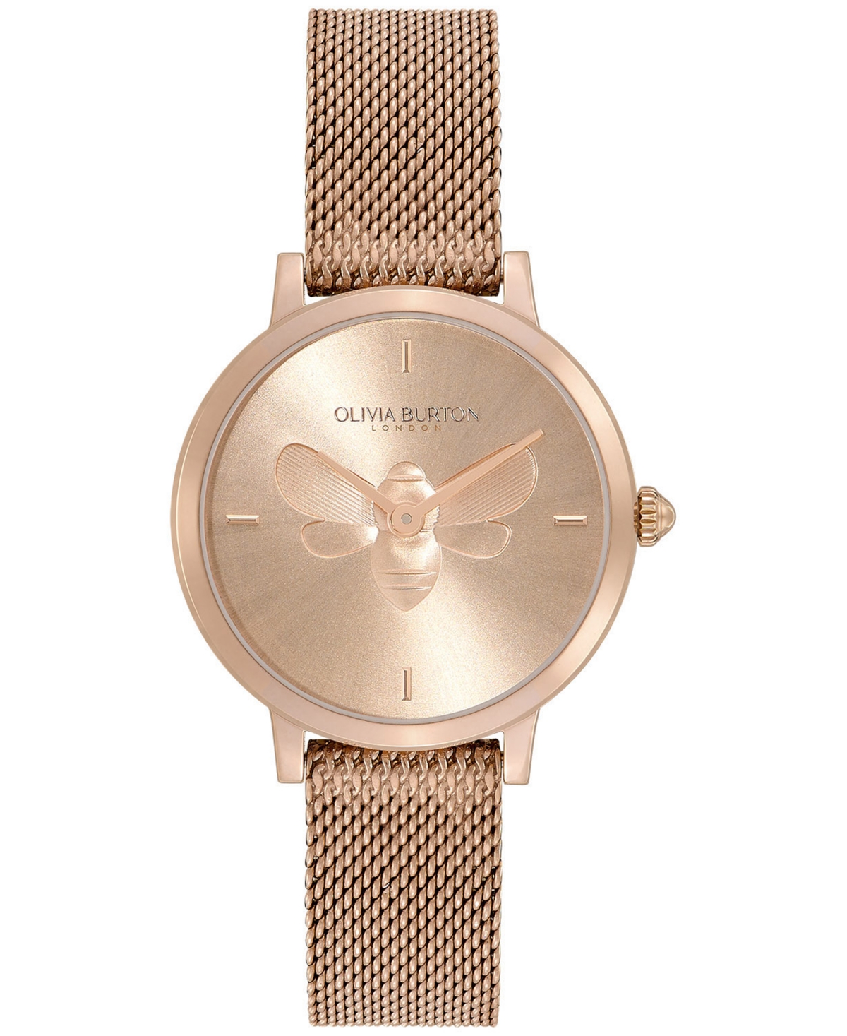 Shop Olivia Burton Women's Ultra Slim Bee Carnation Gold-tone Steel Watch 28mm
