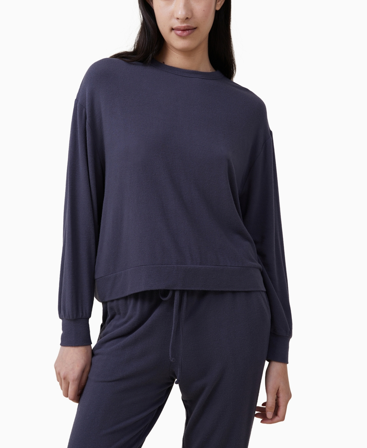 Cotton On Women's Super Soft Long Sleeve Crew Neck Top In Element Blue