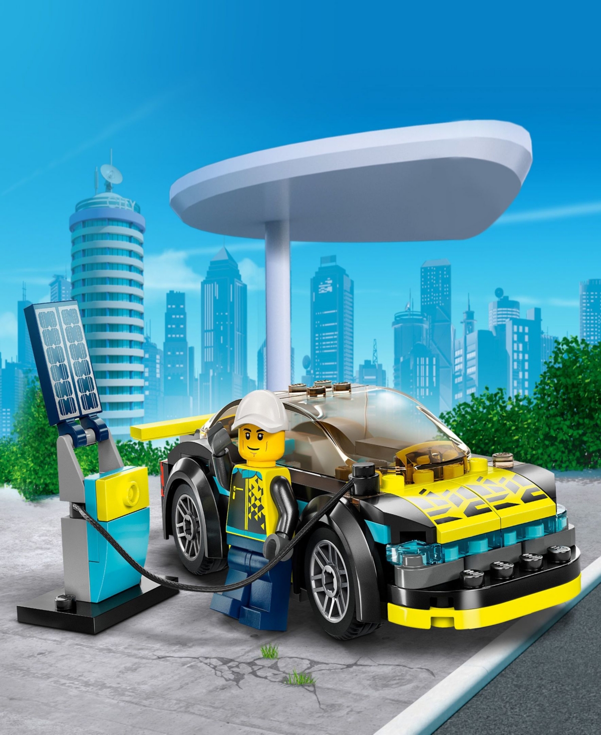 Shop Lego City Great Vehicles Electric Sports Car Model With Minifigure 60383 Toy Building Set In Multicolor
