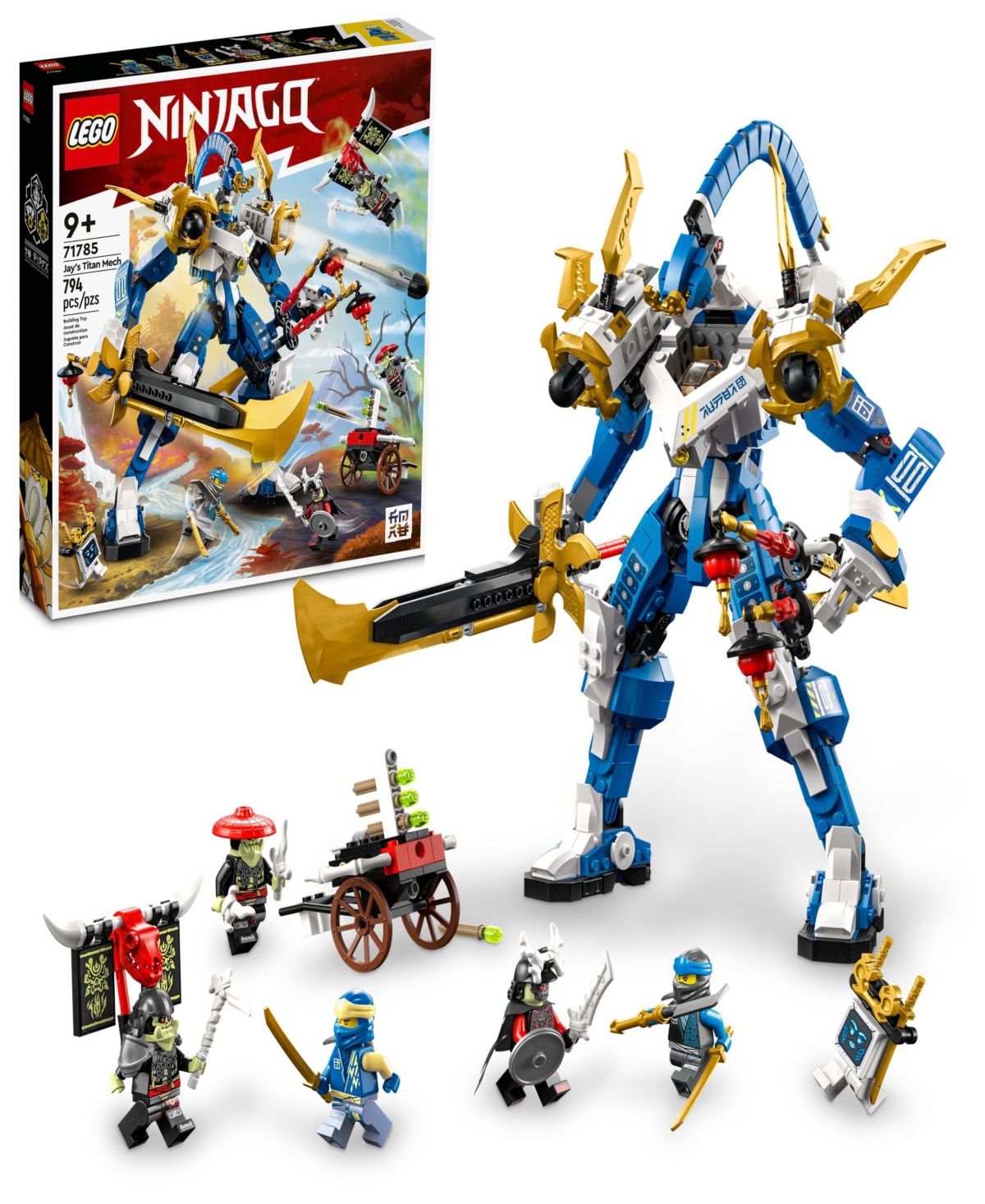 Lego Ninjago Jay's Titan Mech 71785 Building Toy Set With Jay, Nya, Bone King, Bone Knight And Bone Hunte In Multicolor