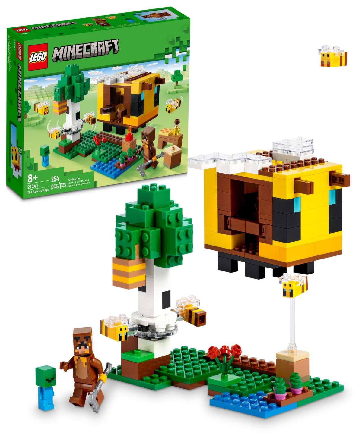 Lego Minecraft The Bee Cottage 21241 Toy Building Set With Honey Bear, Baby Zombie And Bee Figures In Multicolor