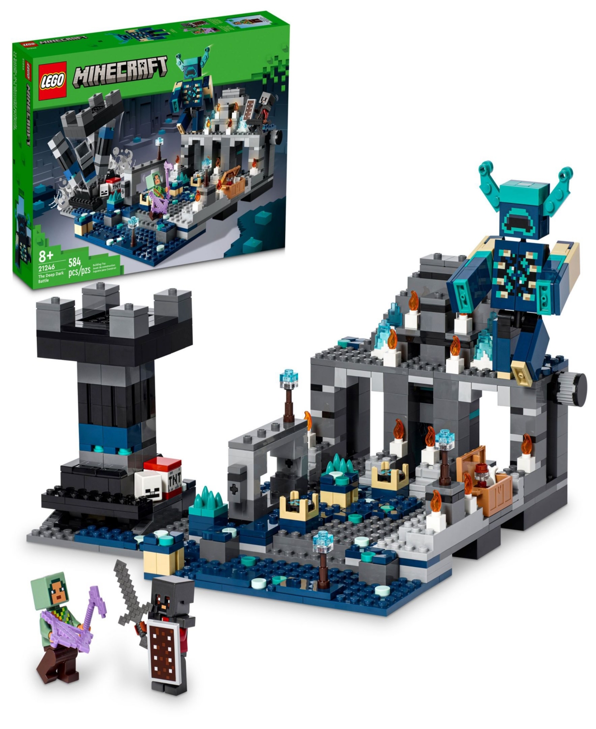 Lego Minecraft The Deep Dark Battle 21246 Toy Building Set With Elven Arbalest Knight And Dwarven Netheri In Multicolor