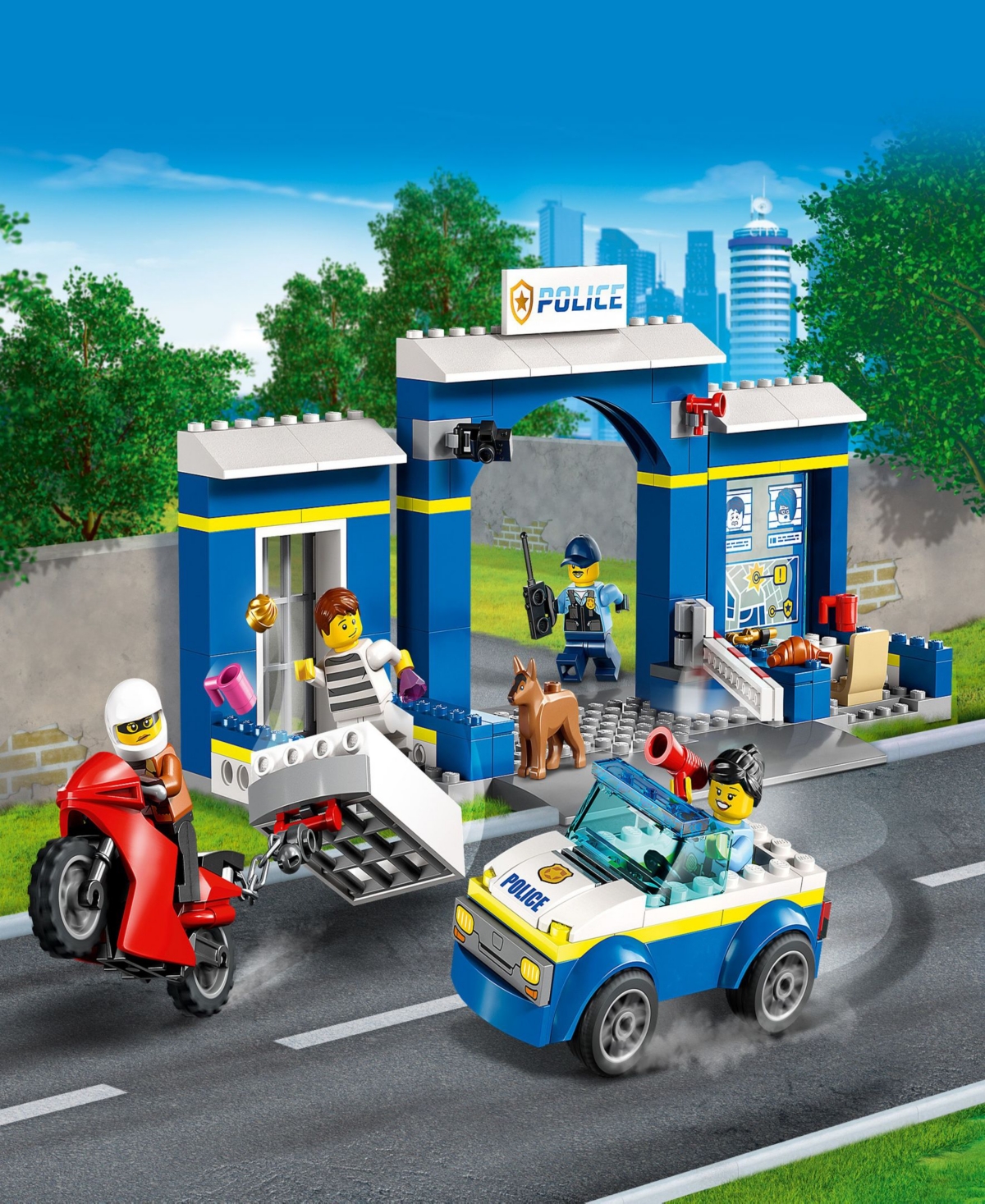 Shop Lego City Police Station Chase 60370 Toy Building Set With 2 Police And 2 Crook Minifigures And Police Do In Multicolor