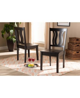 Fenton Modern and Contemporary Transitional 2-Piece Finished Wood Dining Chair Set