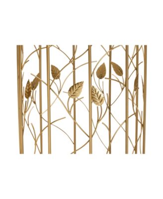 Anaya Modern and Contemporary Glam 23.6" Brushed Finished Metal and Glass Leaf Accent End Table