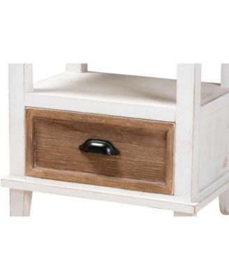 Glynn Rustic Farmhouse Weathered 20.3" Two-Tone and Finished Wood 1-Drawer Nightstand