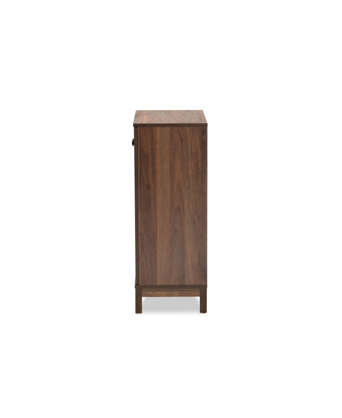 Baxton Studio Nissa Modern And Contemporary 34.6" Finished Wood 2-door Shoe Storage Cabinet In Walnut Brown