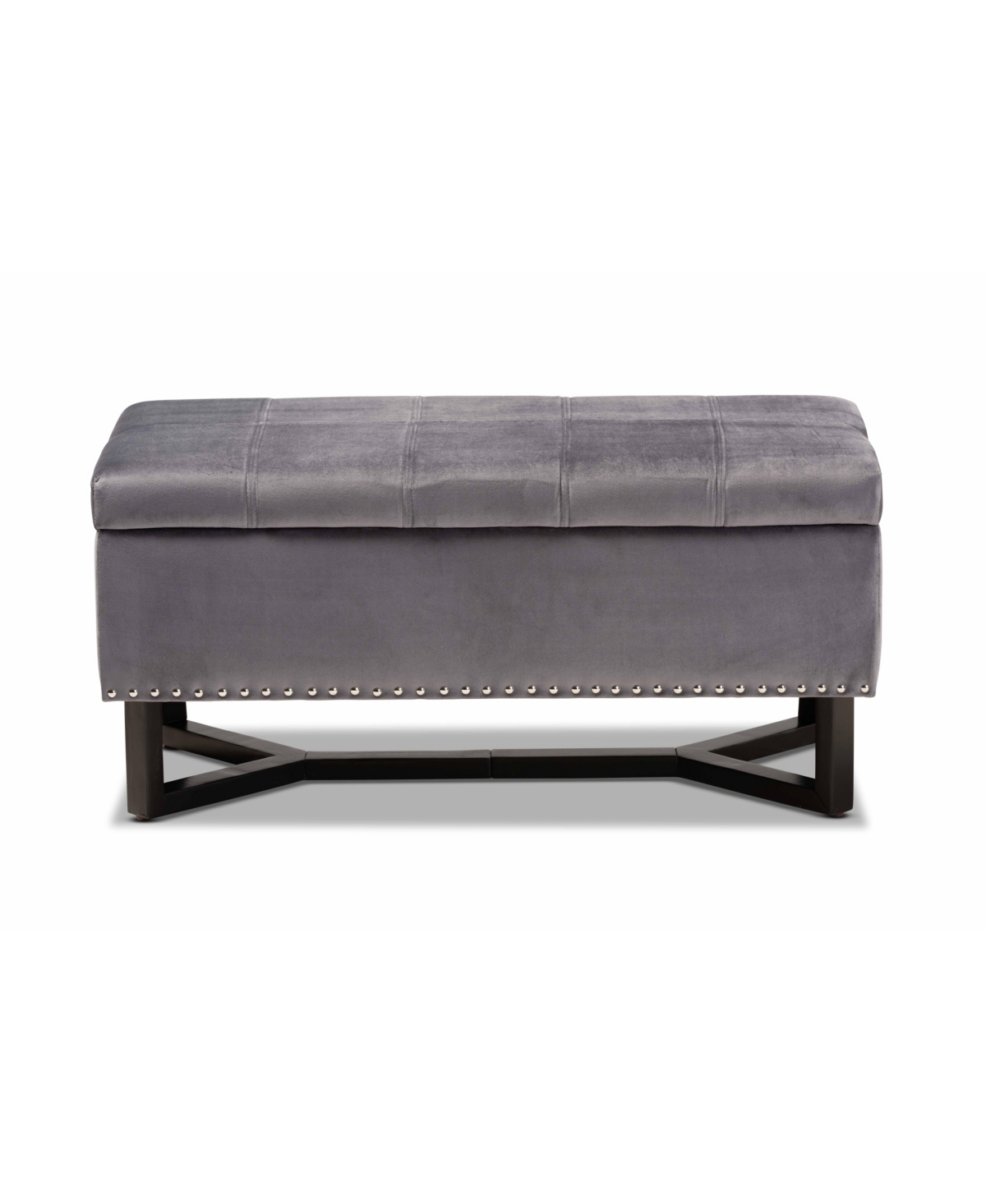 Baxton Studio Esther Modern and Contemporary Velvet Fabric Upholstered and Finished Wood Storage Ottoman