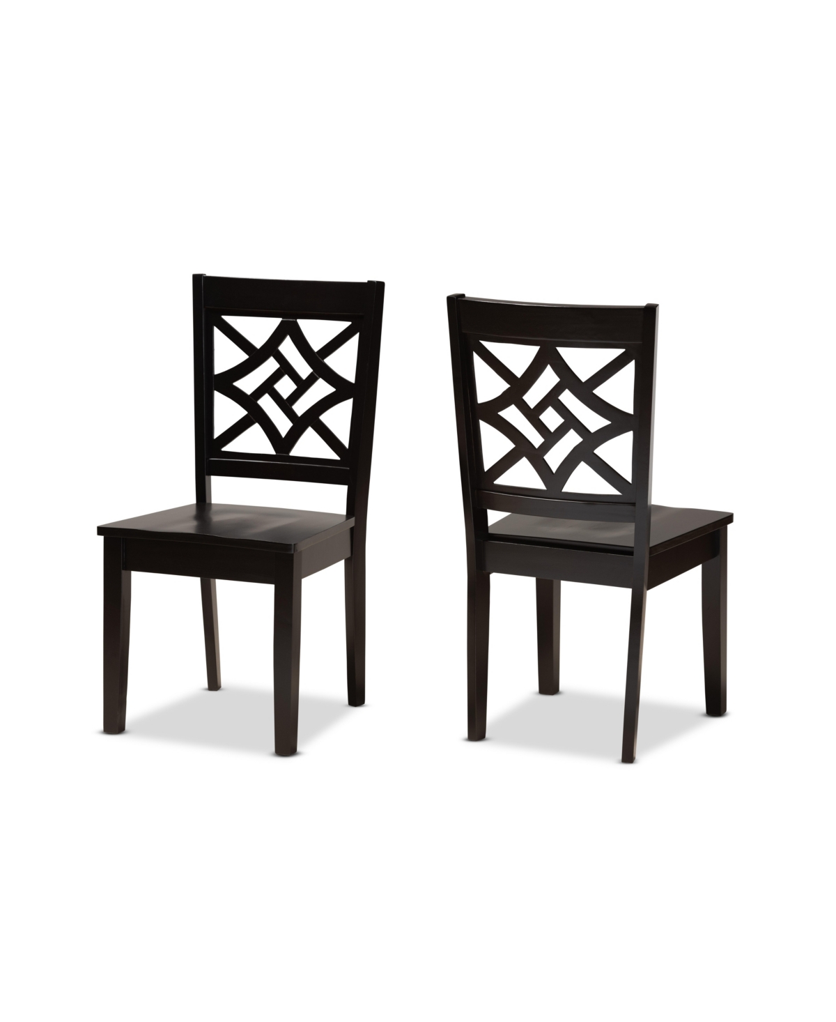 Baxton Studio Nicolette Modern And Contemporary 2-piece Finished Wood Dining Chair Set In Dark Brown