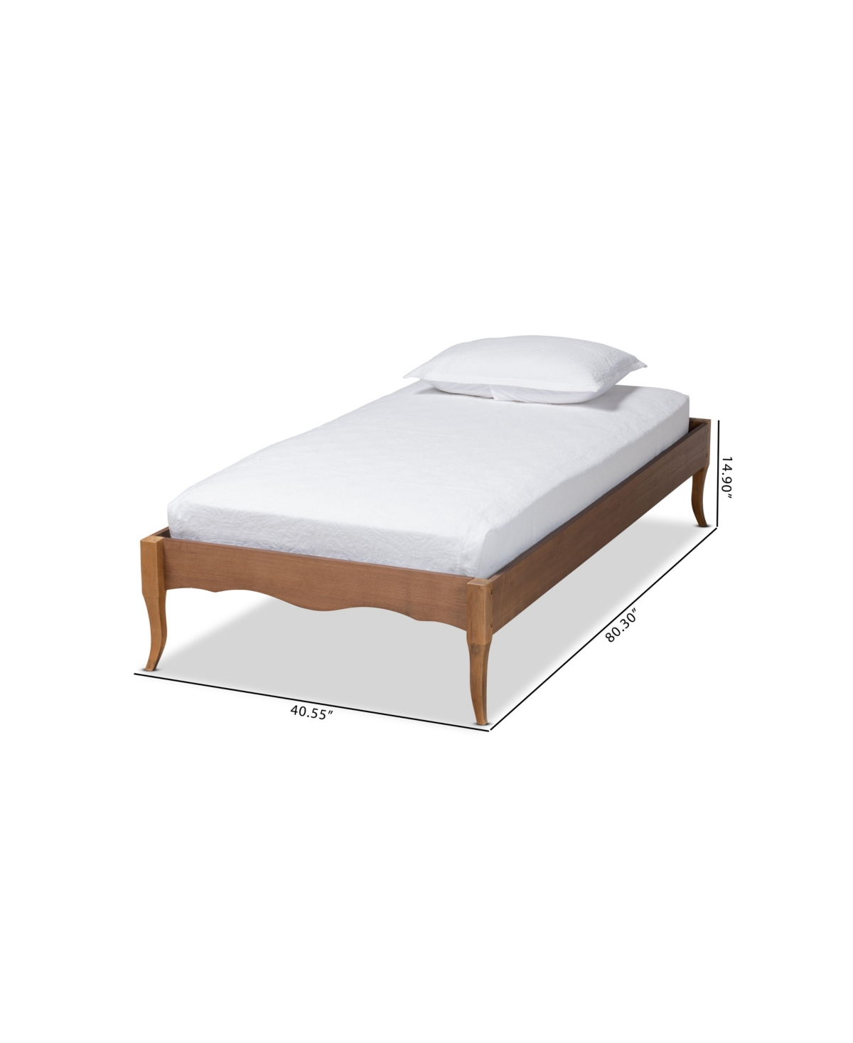 Baxton Studio Marieke Vintage French Inspired Twin Size Finished Wood Platform Bed Frame In Ash Walnut