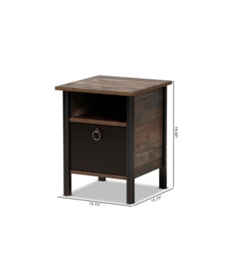 Vaughan Modern and Contemporary 19.5" Two-Tone and Finished Wood Nightstand