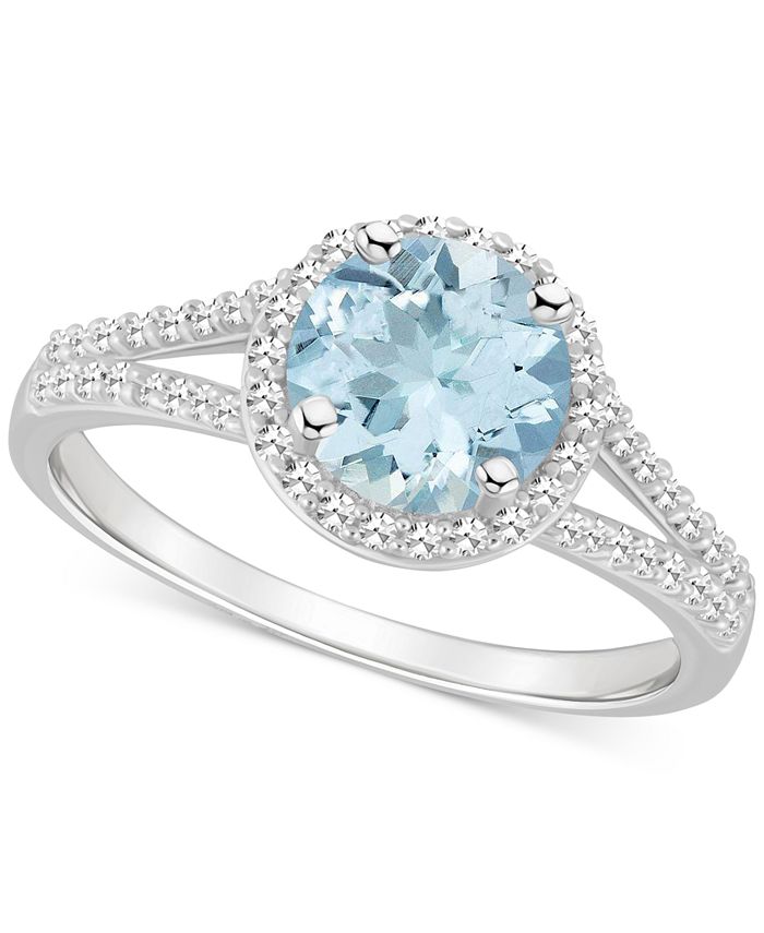 Macys aquamarine cheap ring