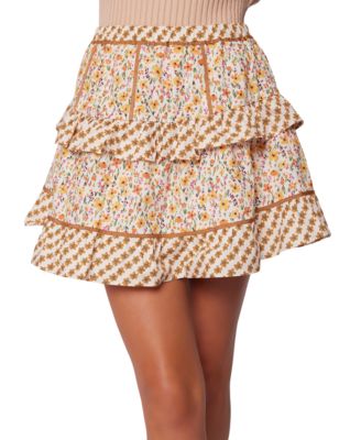 Lost + Wander - Women's Spring Sunrise Printed Cotton A-Line Skirt