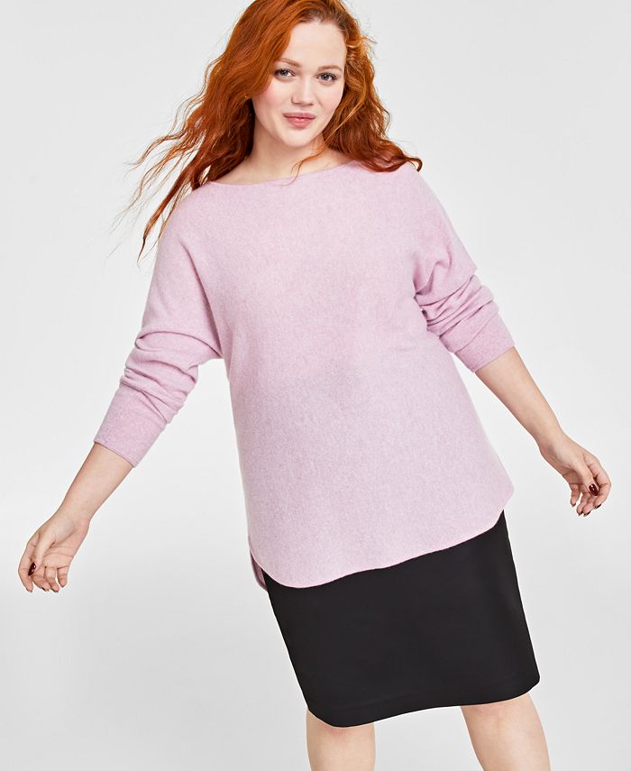 Spanx Sweater Womens Plus 2X Pink Oversized Lounge Stretch 3/4