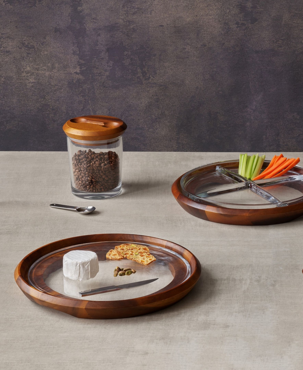 Cooper Cheese Tray with Knife - Glass