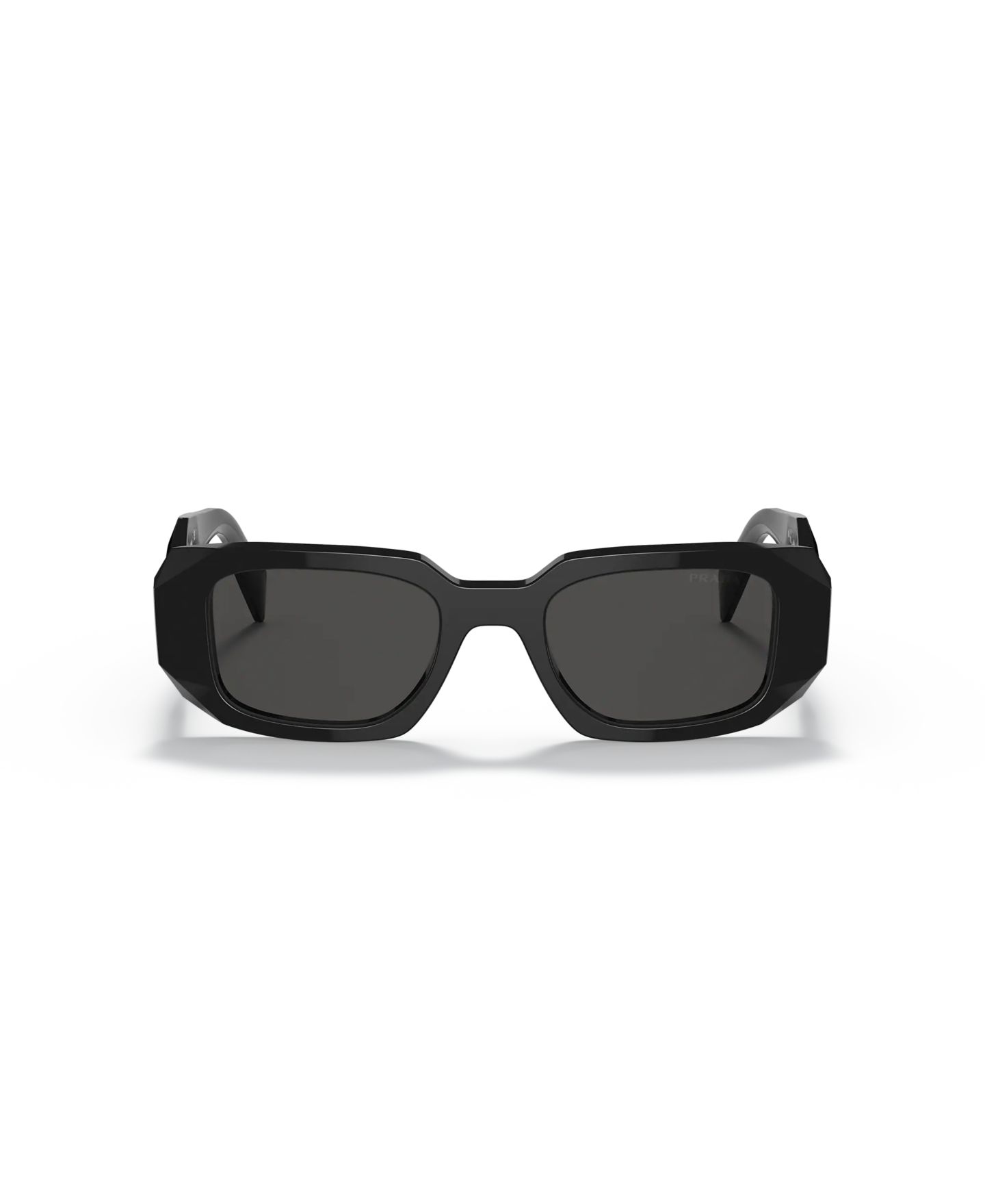 Женские солнцезащитные очки PRADA Low Bridge Rectangular Sunglasses, PR 17WSF, цвет: Чёрный — фото 4
