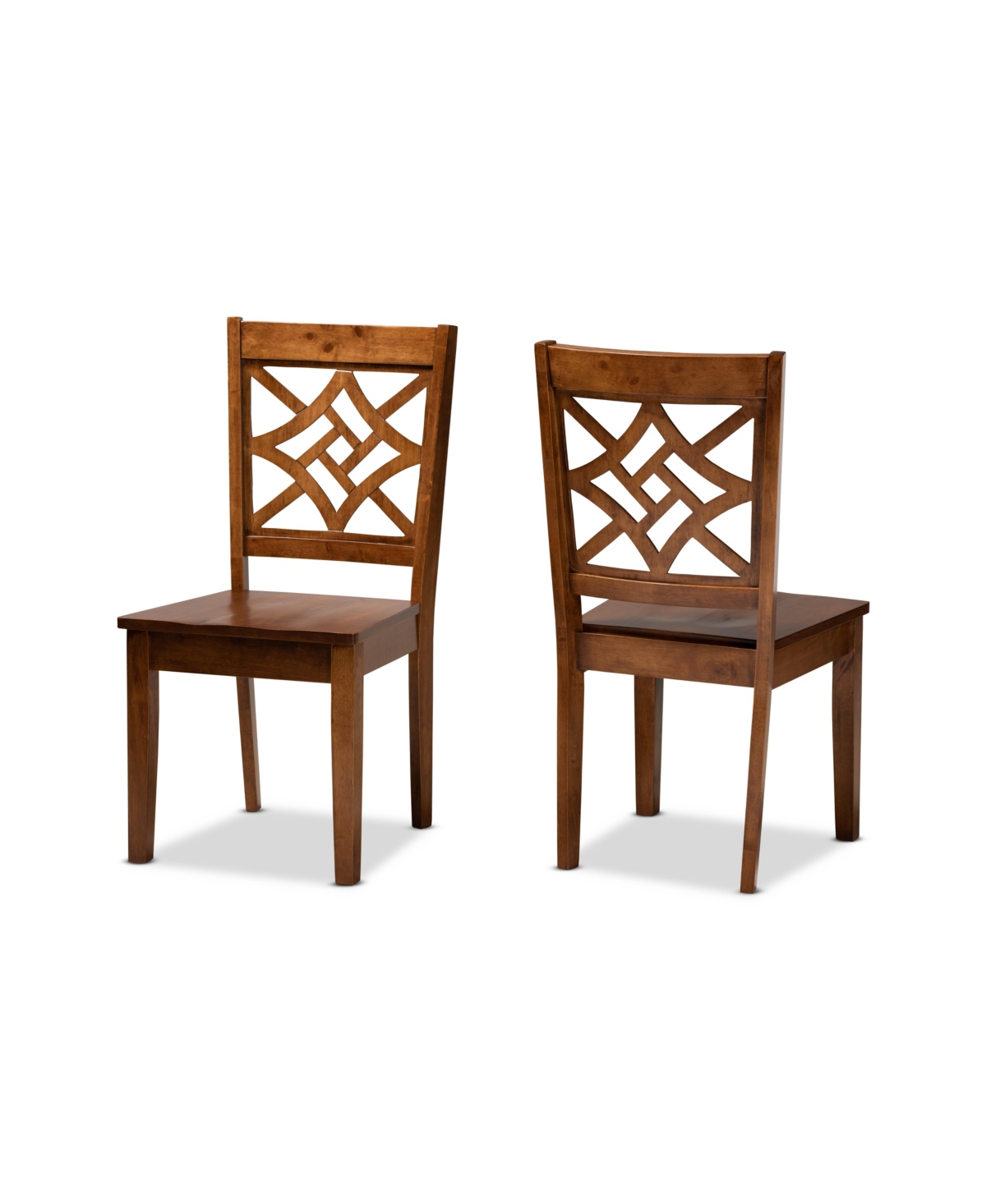 Baxton Studio Nicolette Modern And Contemporary 2-piece Finished Wood Dining Chair Set In Walnut Brown