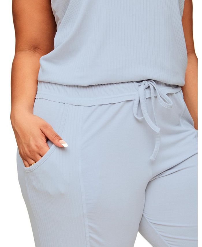 Adore Me Plus Size Leelee Pajama Tank & Jogger Pajama Set Macy's