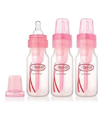 Natural Flow Anti-Colic Baby Bottles, Pink, 4oz, 3 Pack