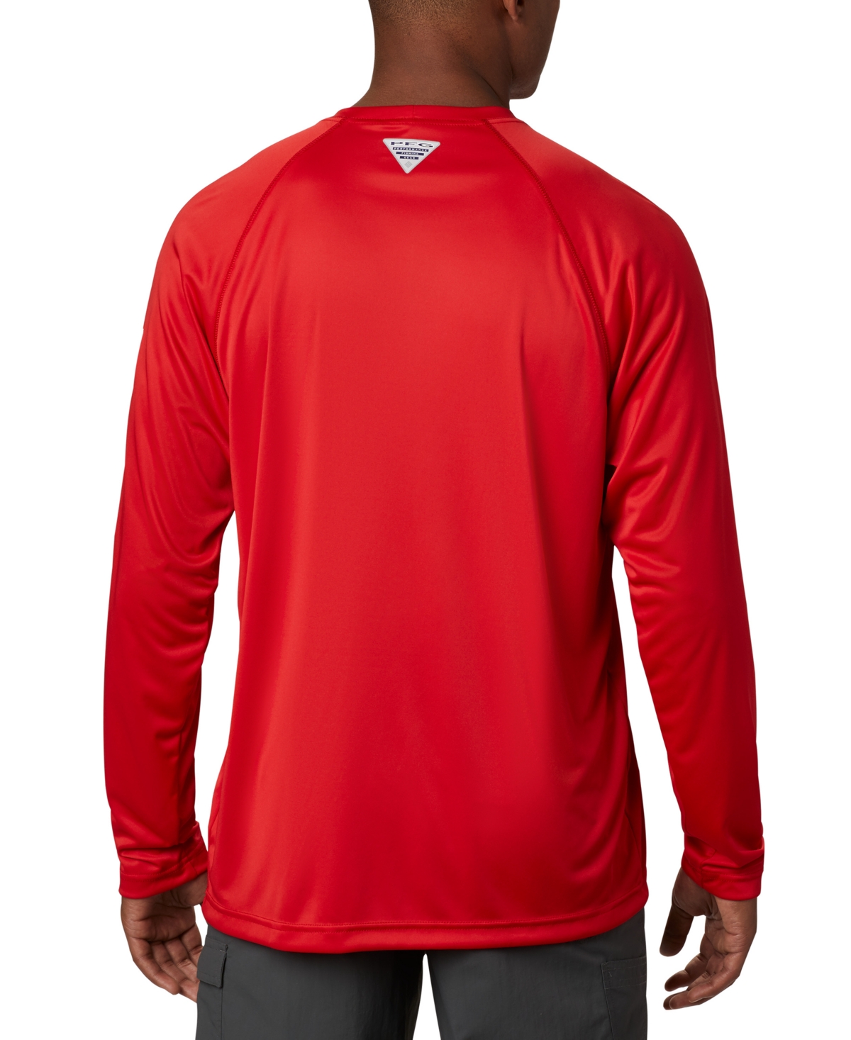 Columbia Pfg Men's Terminal Tackle Upf 50 Quick Dry Shirt In Red Spark,white Logo