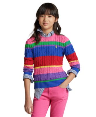 ラルフ・ローレン Lauren Ralph Lauren Striped Cable-knit Cotton Polo Sweater レディース S s7-AI201971176001_alternate3?$