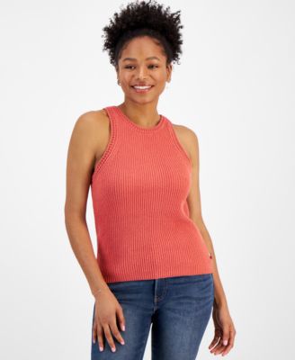 Women's Crochet-Trim Sleeveless Sweater