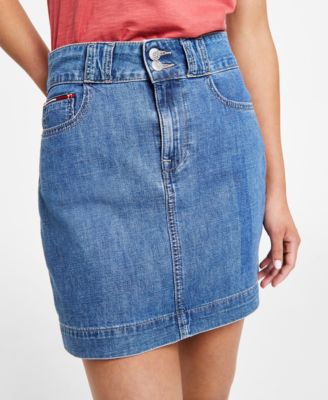 Tommy Jeans - Women's Cotton Logo-Print Denim Skirt
