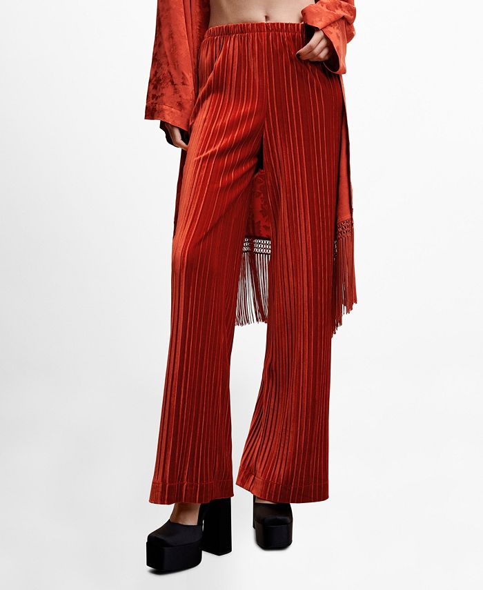 Pleated velvet pants hot sale