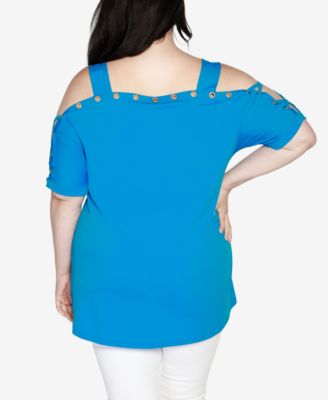 Plus Size Cold Shoulder Top